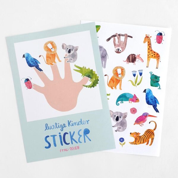 Frau Ottilie Stickerbogen Wilde Tiere